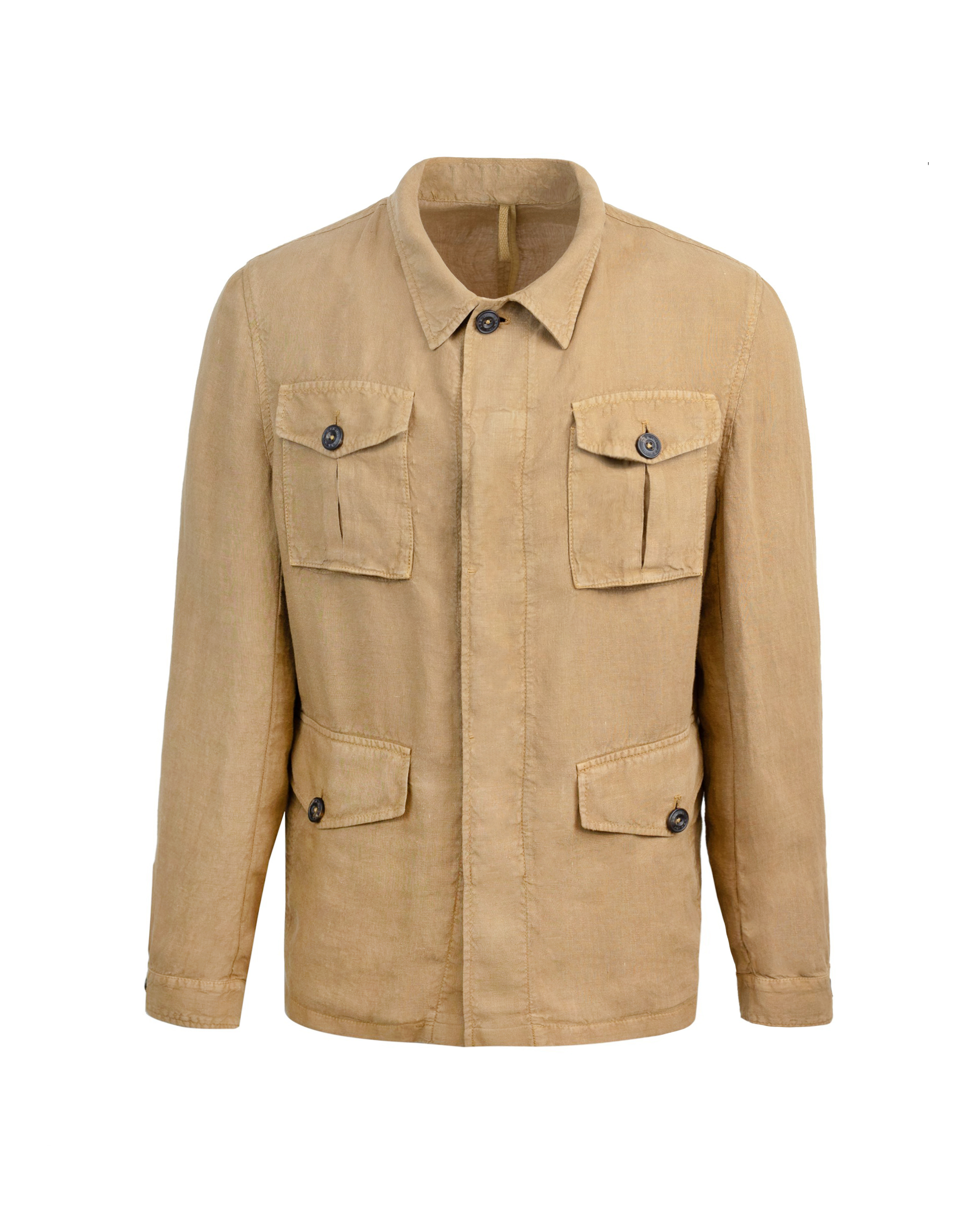 Shop L.b.m 1911 Camel Garment Dyed Overshirt In 03