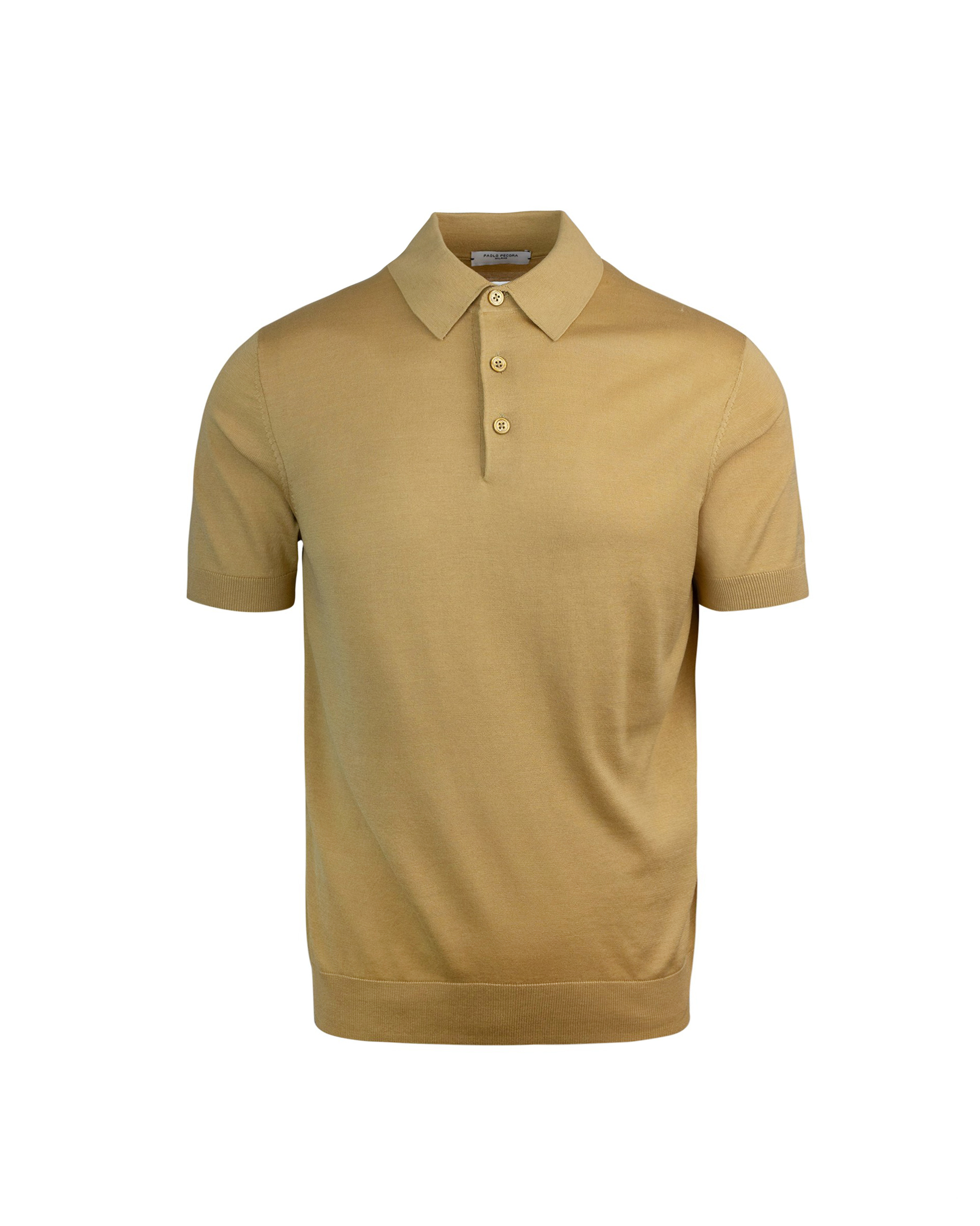 Shop Paolo Pecora Mustard Silk Blend Knitted Polo Shirt In 3317