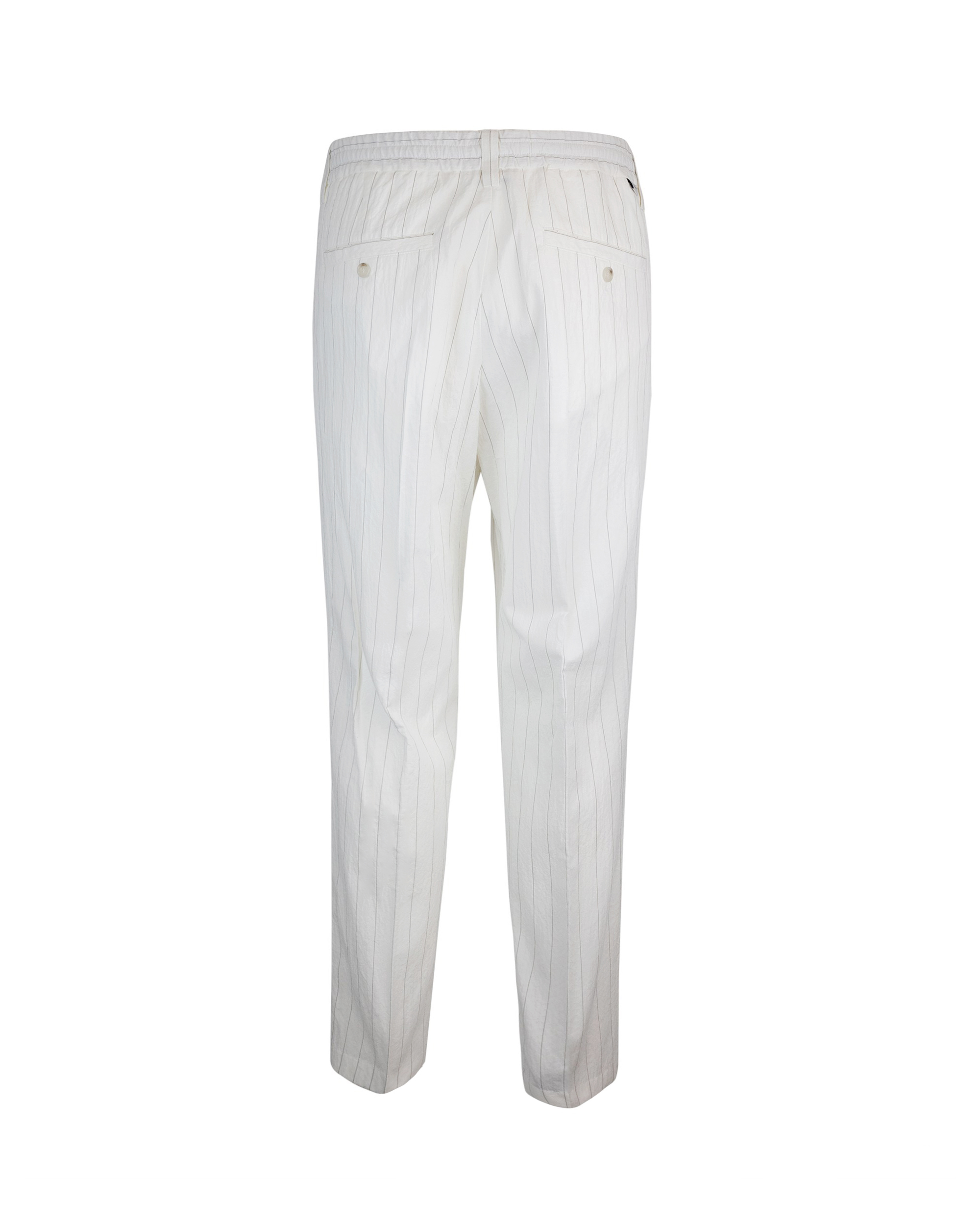 Shop Paolo Pecora Pinstriped Chino Trousers With Drawstring In R1a1