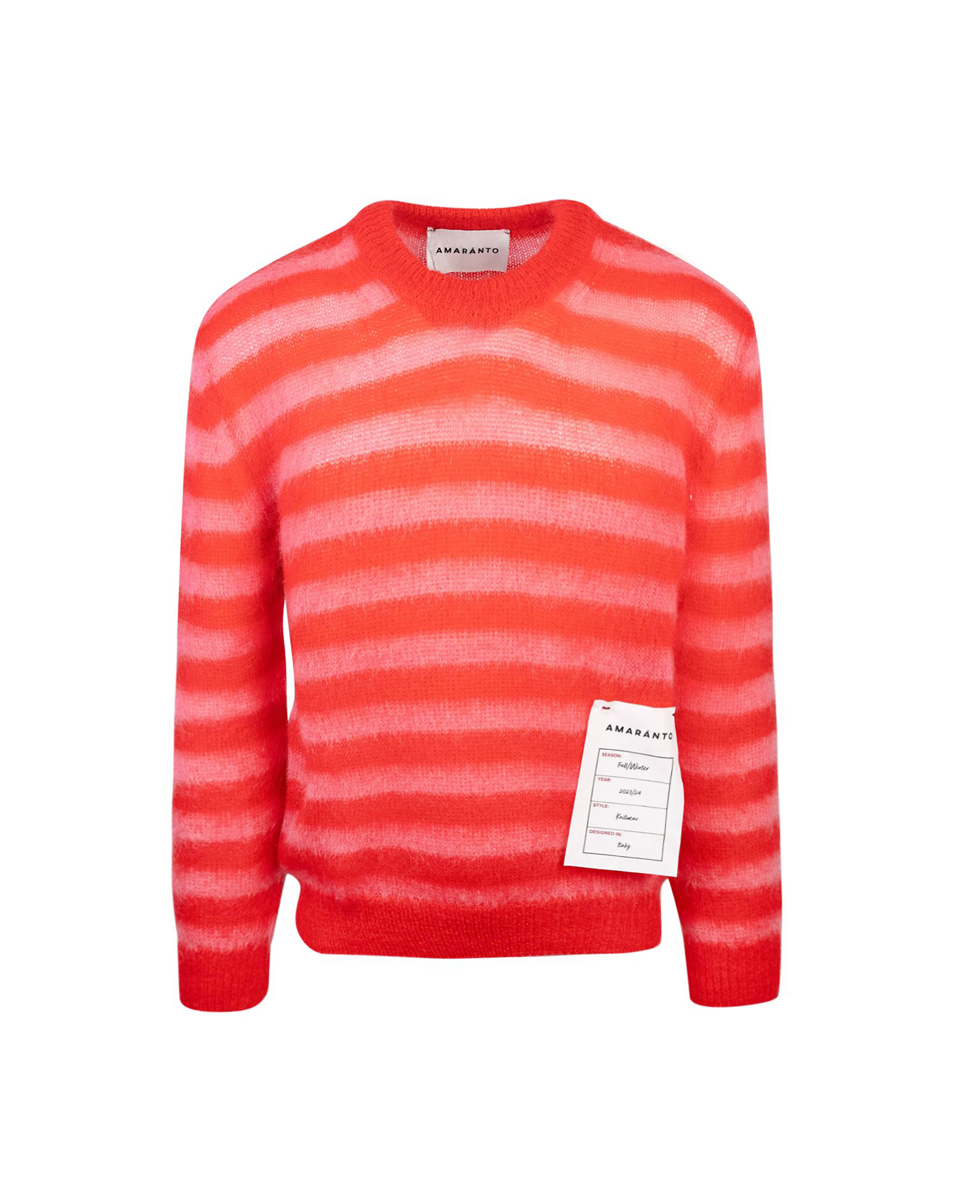 Shop Amaranto Coral Striped Sweater In Rv 405fuoco Corallo