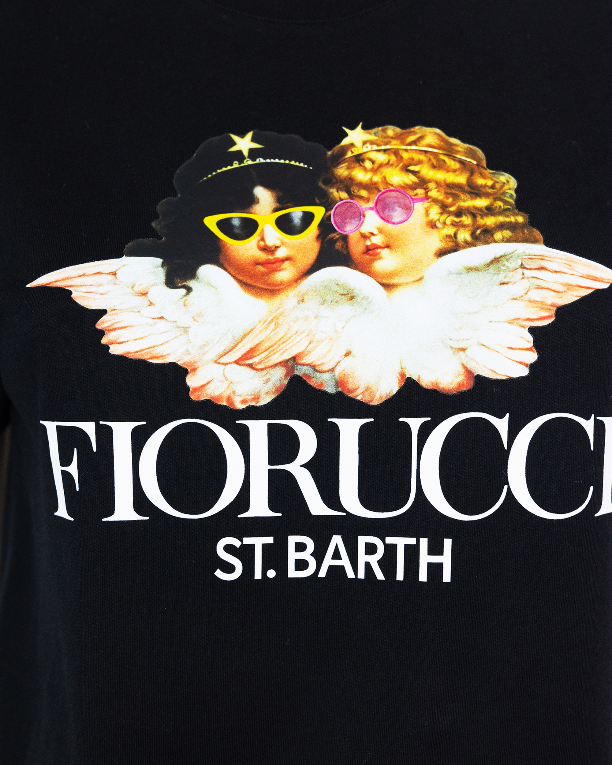 Shop Mc2 Saint Barth Black Fiorucci T-shirt In 05587f