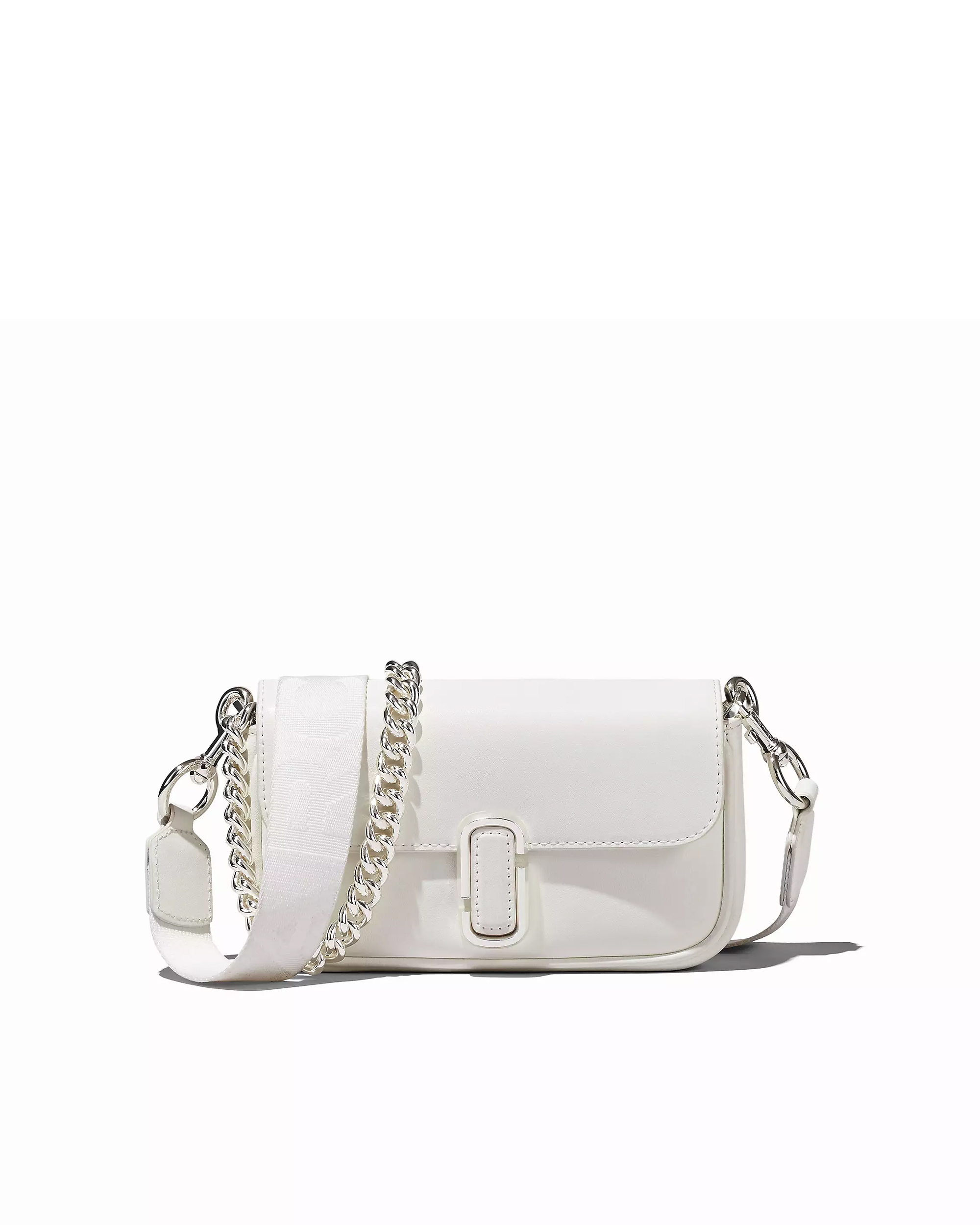 Shop Marc Jacobs The J Marc Mini Bag White/silver In 188