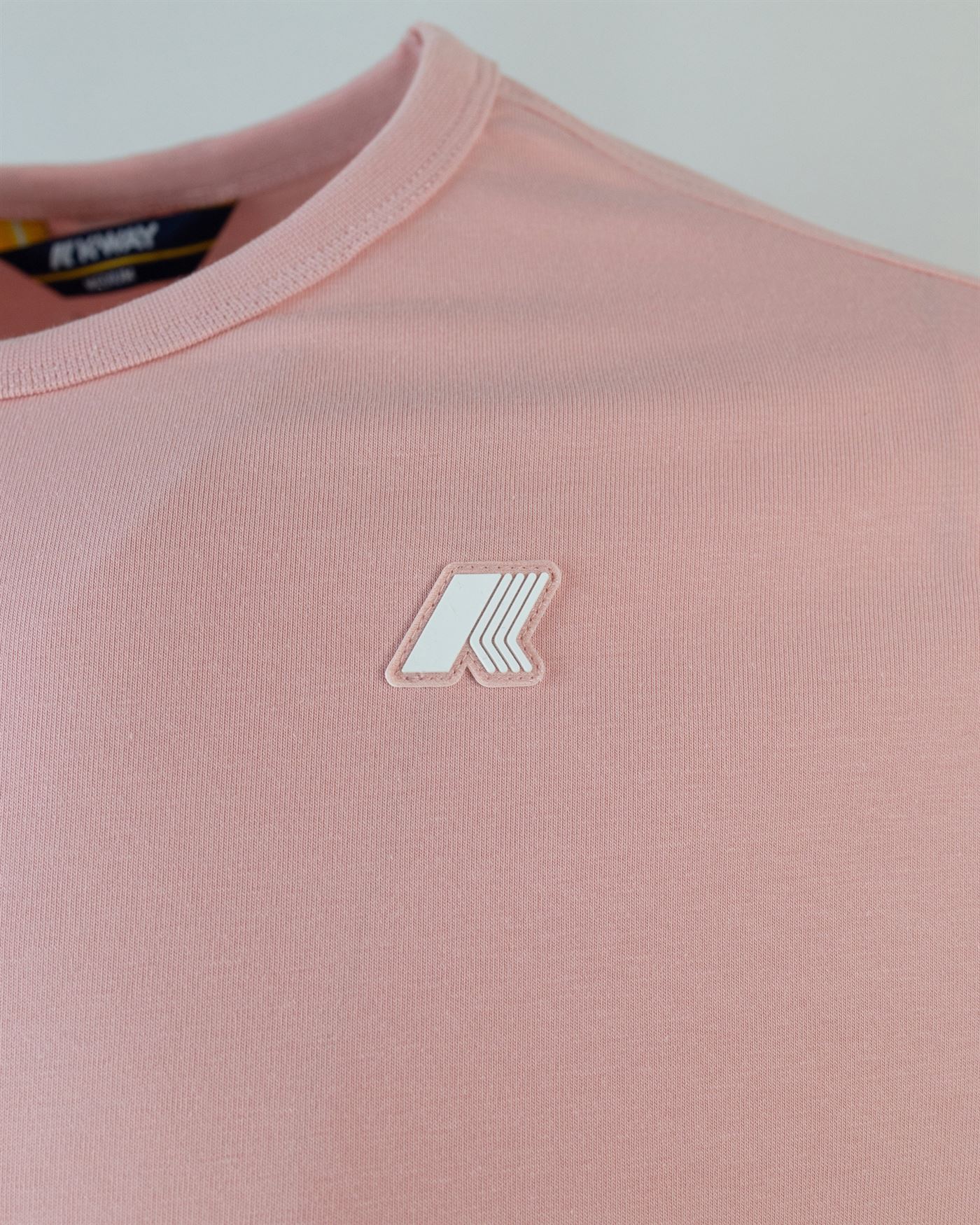 Shop K-way T-shirt Adam Stretch Jersey Pink Powder In W7cpink Powder