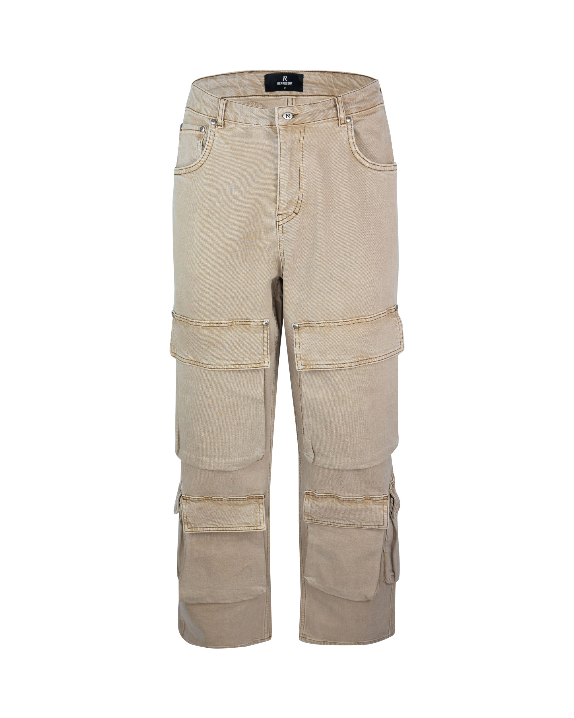 Shop Represent Clothing 3d Cargo Trousers In 496dirtcashmere