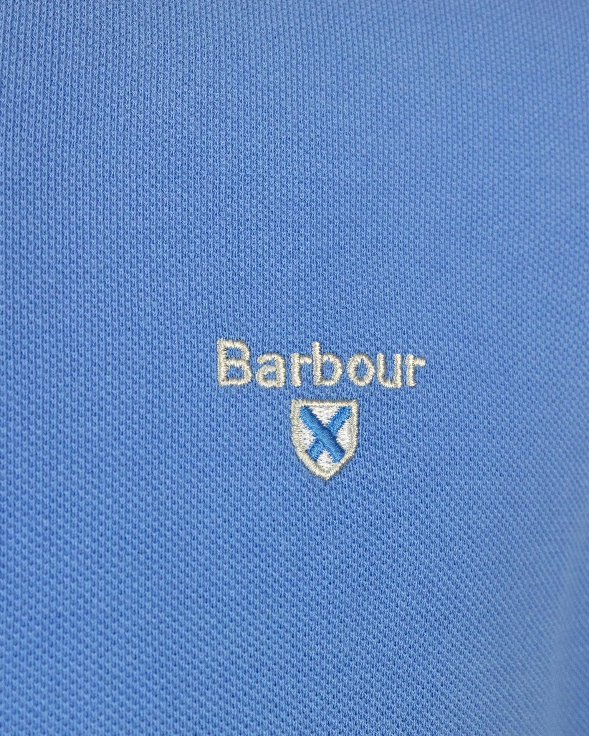 Shop Barbour Pique Polo Shirt With Tartan Inserts In Bl95