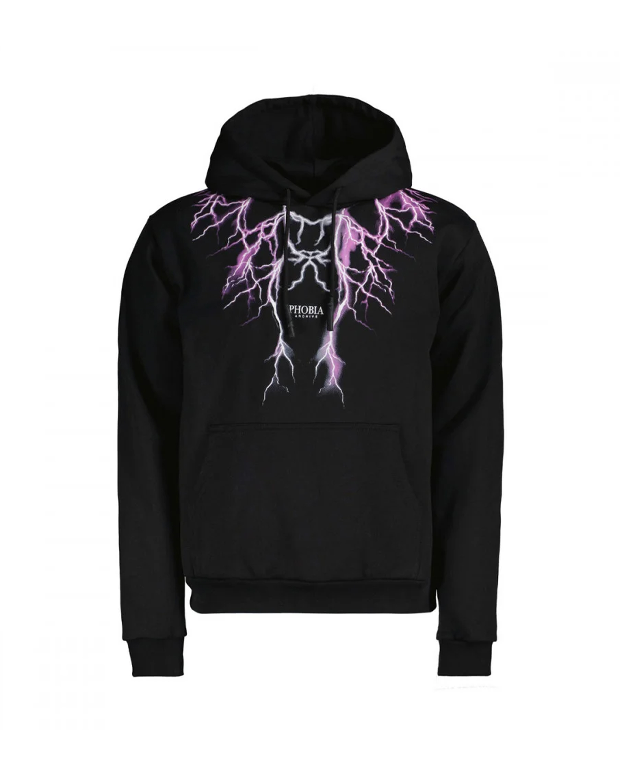 Shop Phobia Archive Sweatshirt With Purple/grey "lightning" Print In Black