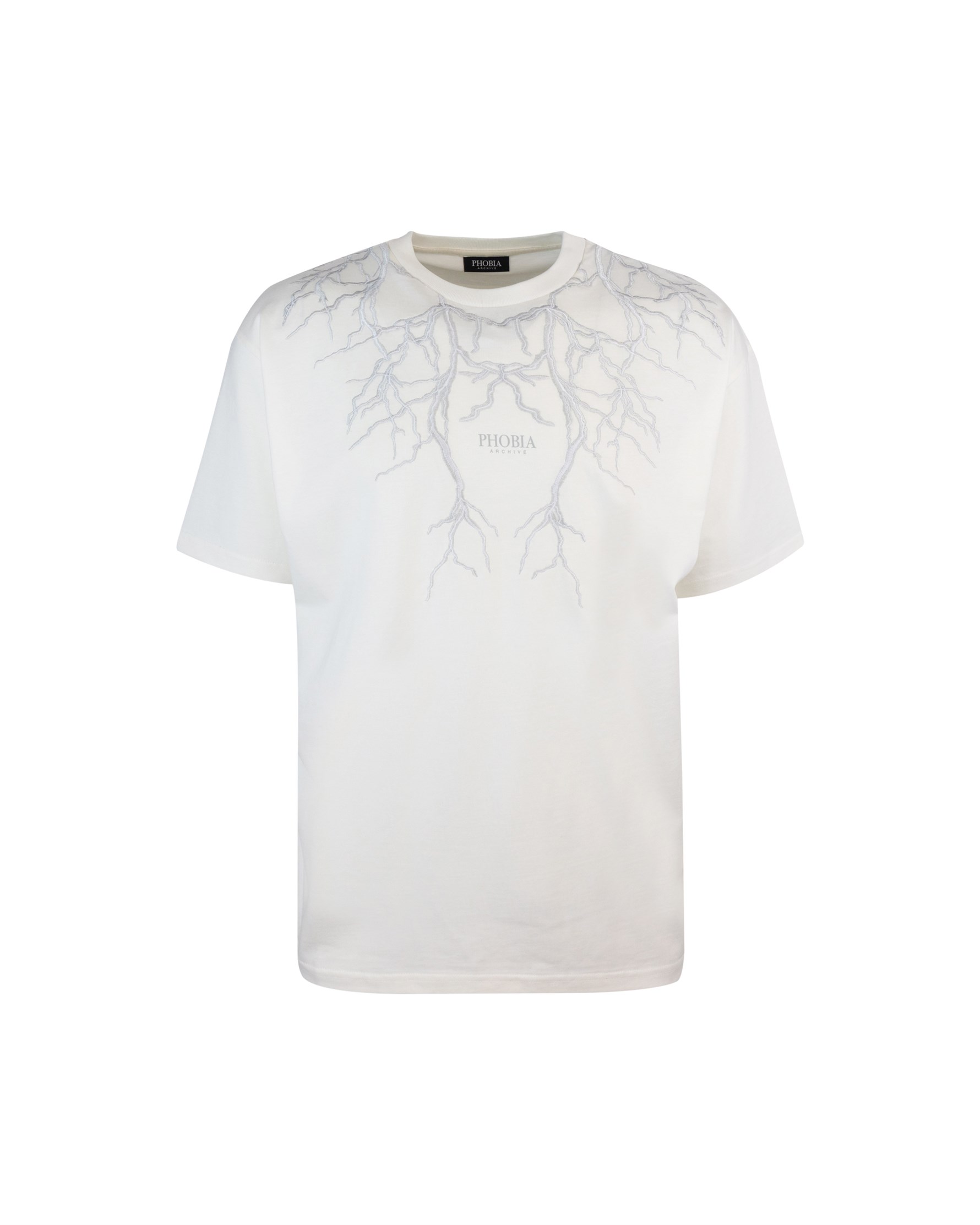 Phobia Archive T-shirt Lighthing Grigio In White