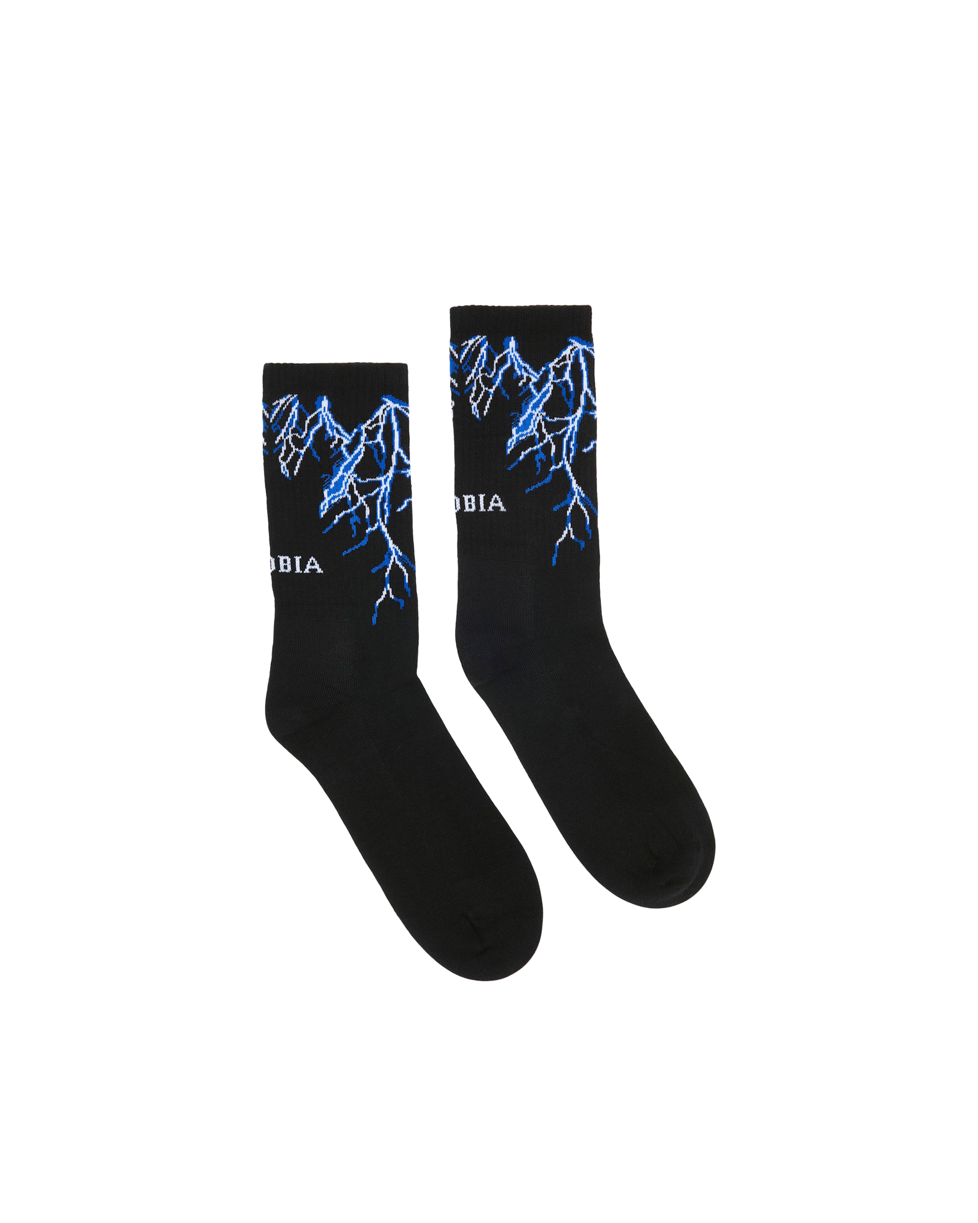 Shop Phobia Archive Blue Lightning Socks In Blacknero