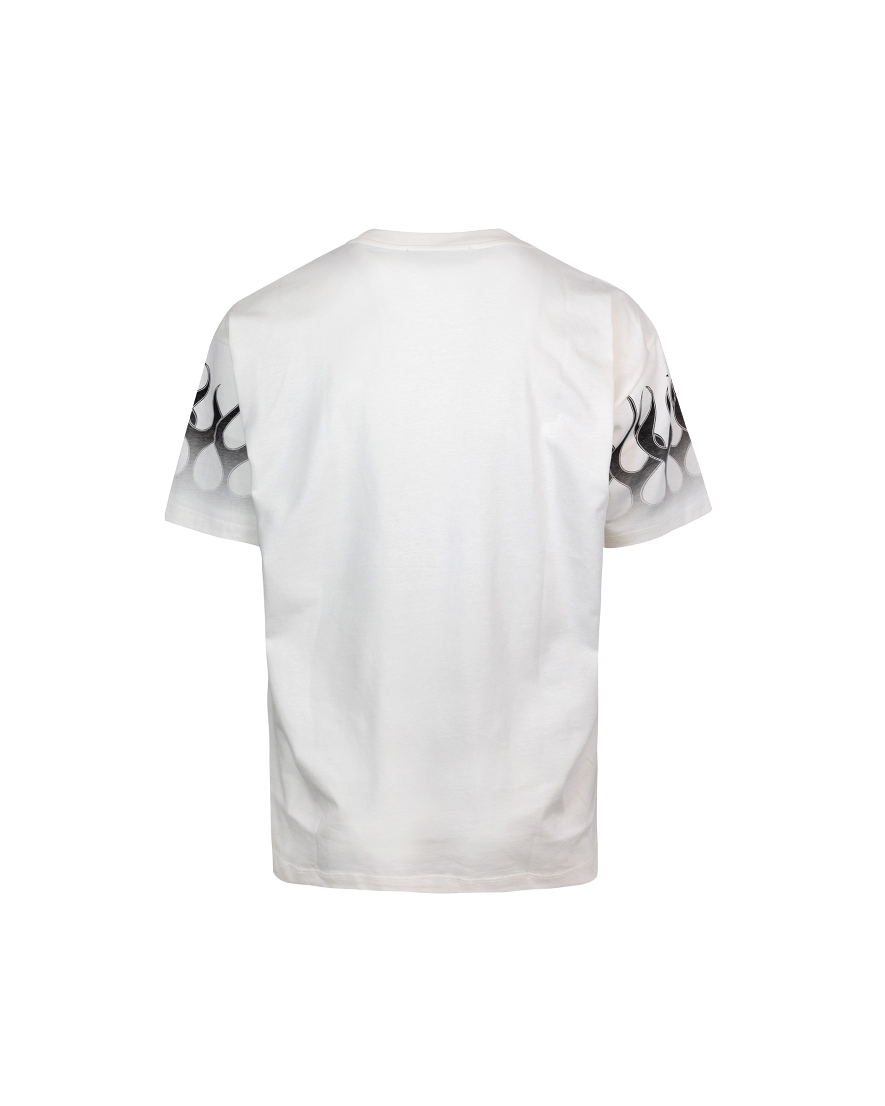Shop Vision Of Super Red Flames T-shirt In Off White
