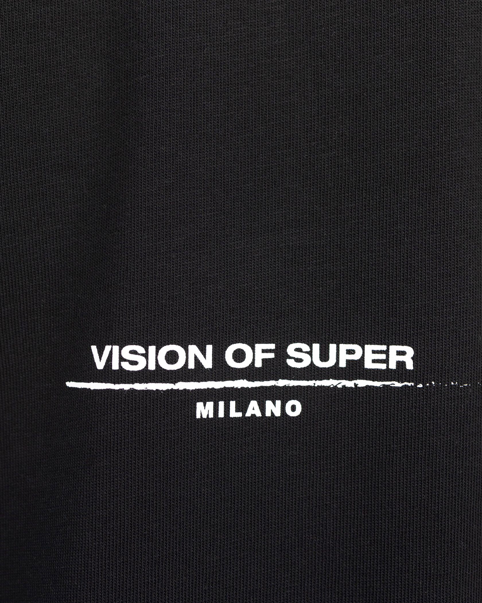 Shop Vision Of Super Black Crew-neck T-shirt With Embroidered Logo