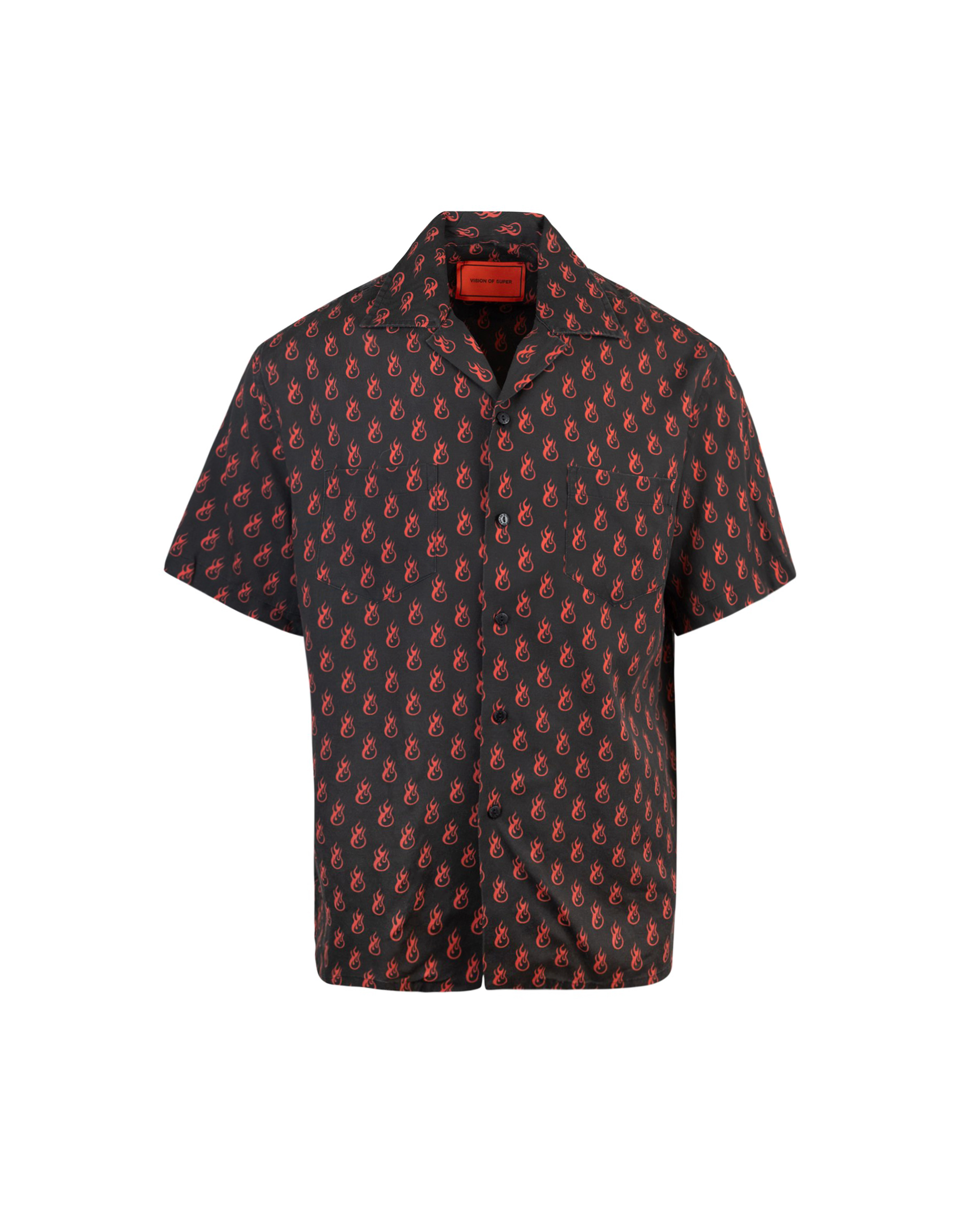 Shop Vision Of Super Black Shirt With All-over Logo Print