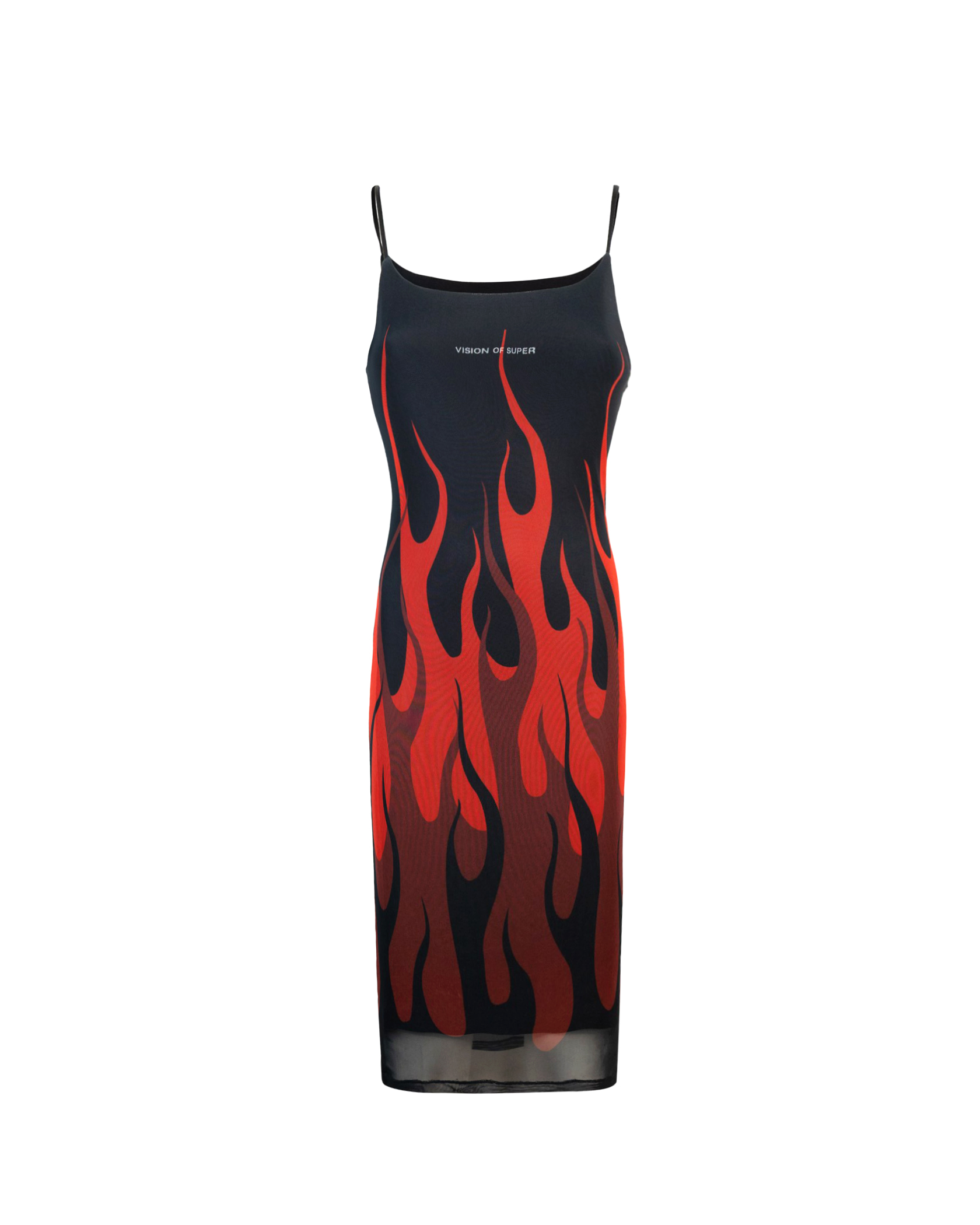 Shop Vision Of Super Red Flame Dress In Black