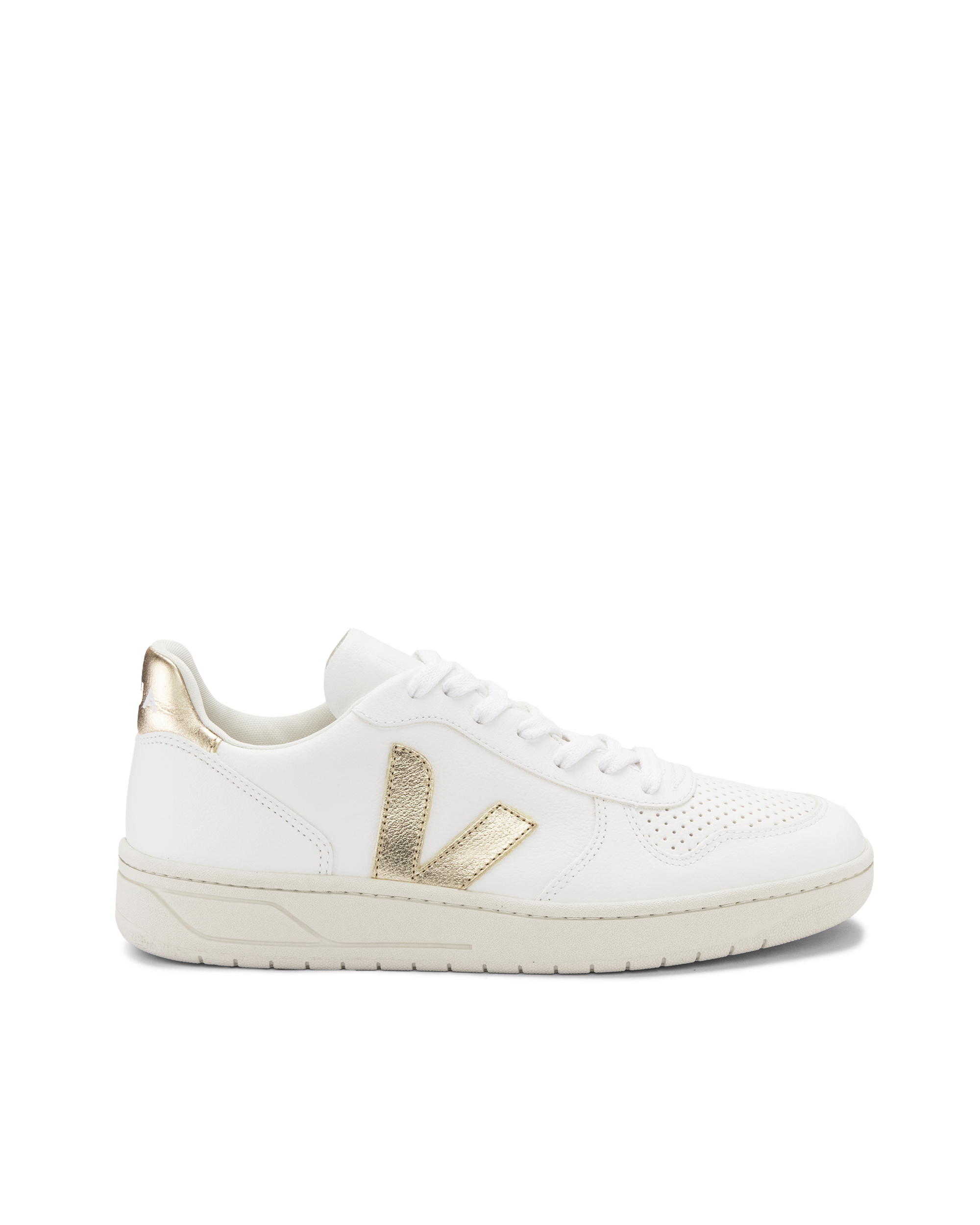 Shop Veja Sneakers V-10 Chromefree White / Platine In Extra-white_platine
