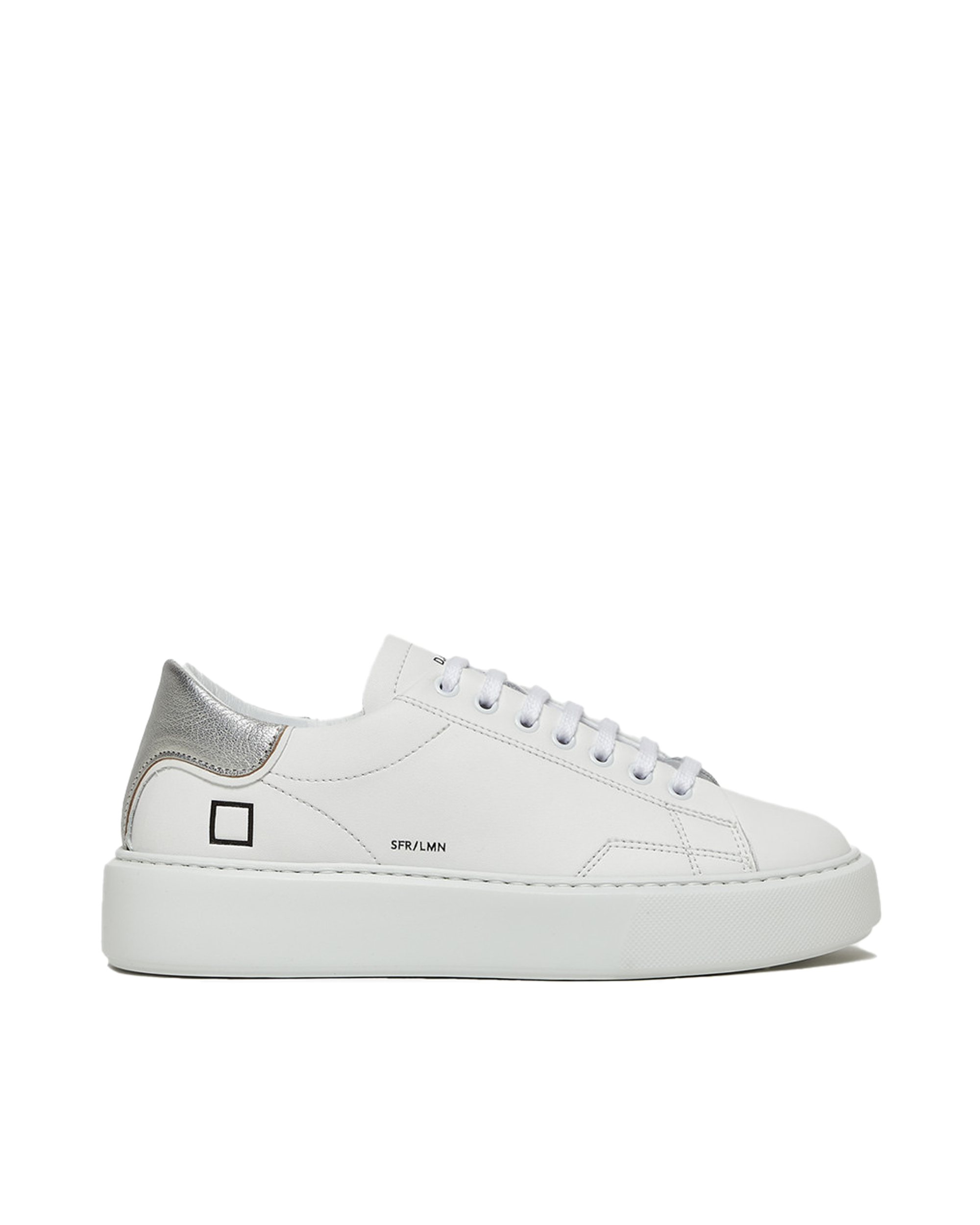 Shop Date Sneaker Sfera Laminated White Silver In White-silver