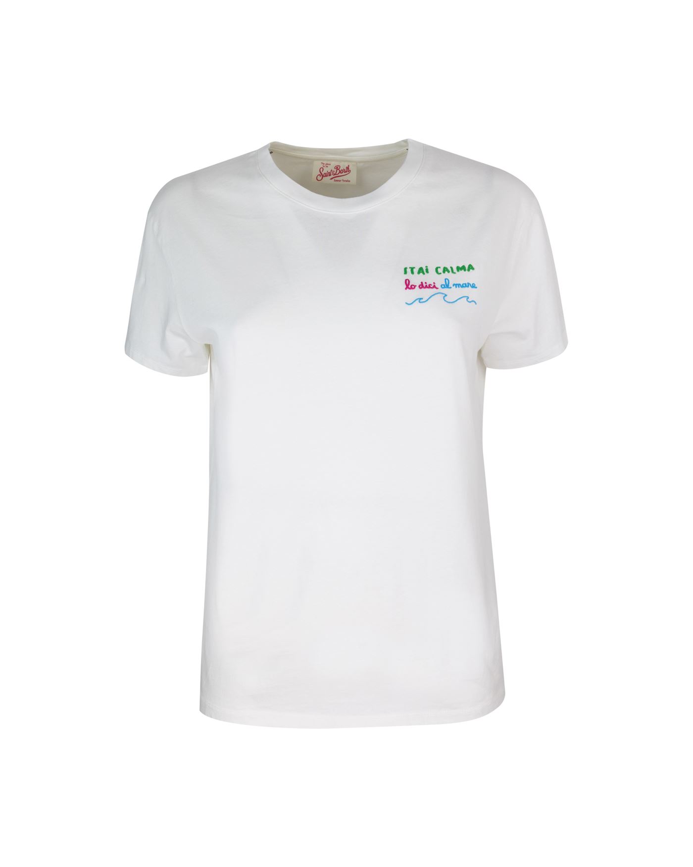 Shop Mc2 Saint Barth Stay Calm T-shirt. Say It To The Sea In 03053f