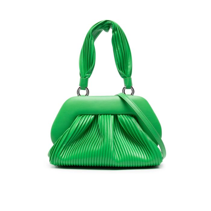Mc2 Saint Barth Colette Water Green Cotton Canvas Handbag