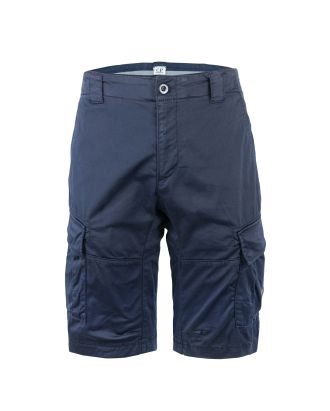 Cargo Bermuda shorts with blue "Lens" detail