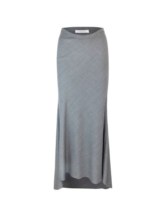 Gray knitted maxi skirt