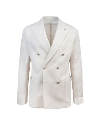 Tom double-breasted jacket in ivory jersey