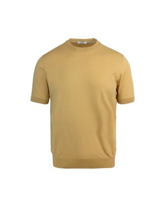 Mustard fine knit T-shirt