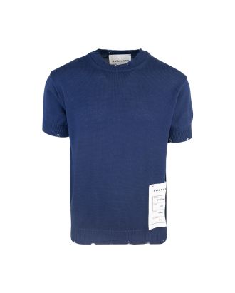 T-shirt in maglia blu