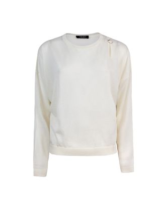 Maglia girocollo misto cashmere