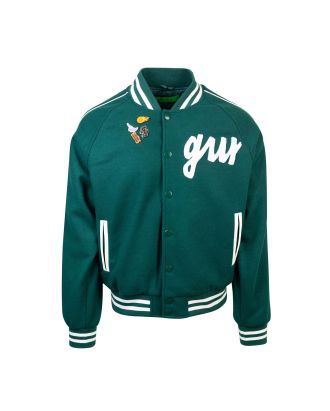 Varsity jacket with green logo