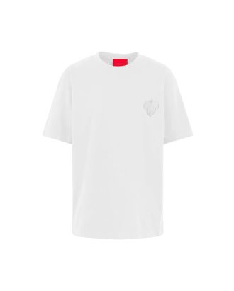 T-shirt bianca con cuore ricamato