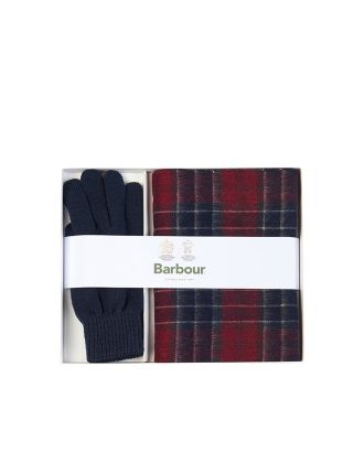 Gift set tartan gloves and red scarf