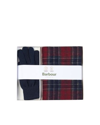 Gift set tartan guanti e sciarpa rosso