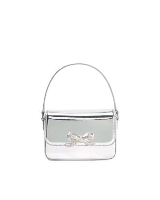 Silver leather micro bag