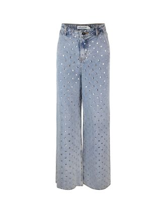 Jeans con strass quadrati