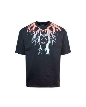 T-shirt nera Lightning bicolor