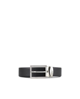 Gift box reversible belt in saffiano leather with interchangeable buckle