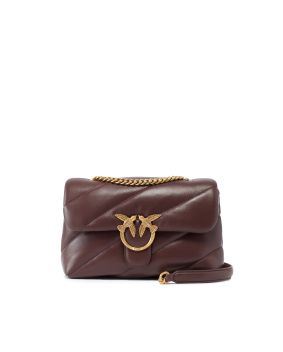 Borsa maxi Love Puff trapuntata chocolate/gold