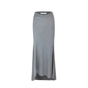 Gray knitted maxi skirt