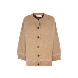 Camel cardigan with inlay on the back