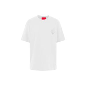 T-shirt bianca con cuore ricamato