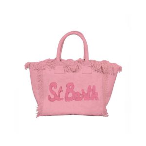 Vanity canvas bag with pink patch